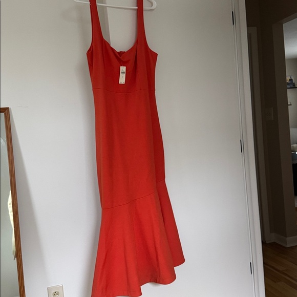 NWT Anthropologie Ariana Square Neck Asymmetrical Ruffle Hem Dress Womens L - Picture 3 of 8
